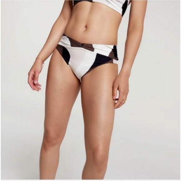 CALIA by Carrie Underwood Other - Calia Shirred‎ V Front Mid-ise Bottom Wavy Block Neutral, S